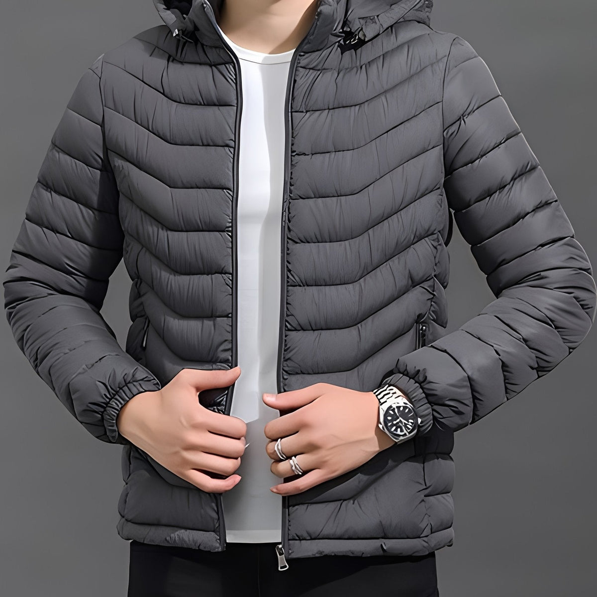 Jude | Relaxed Hooded Quilted Puffer Jacket