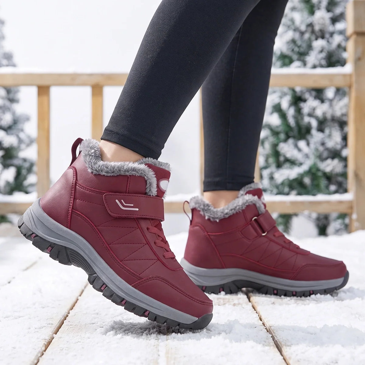 Lara | Plush-Lined Lace-Up Winter Orthopedic Shoes