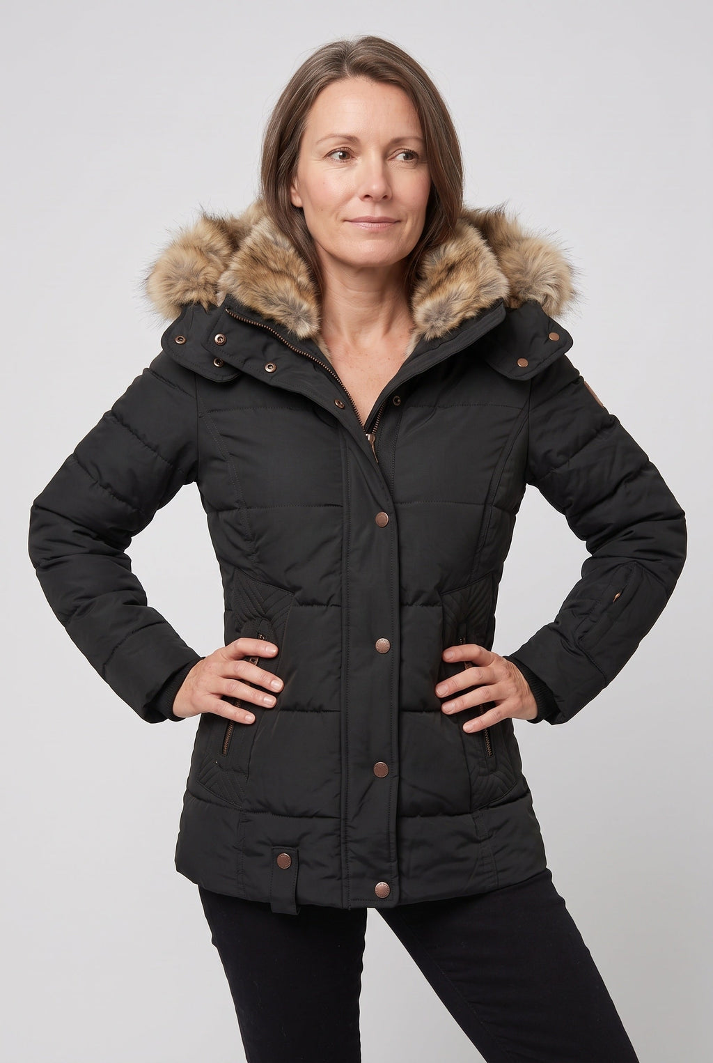 Lara | Timeless Faux Fur Coat Quilted Padded Jacket