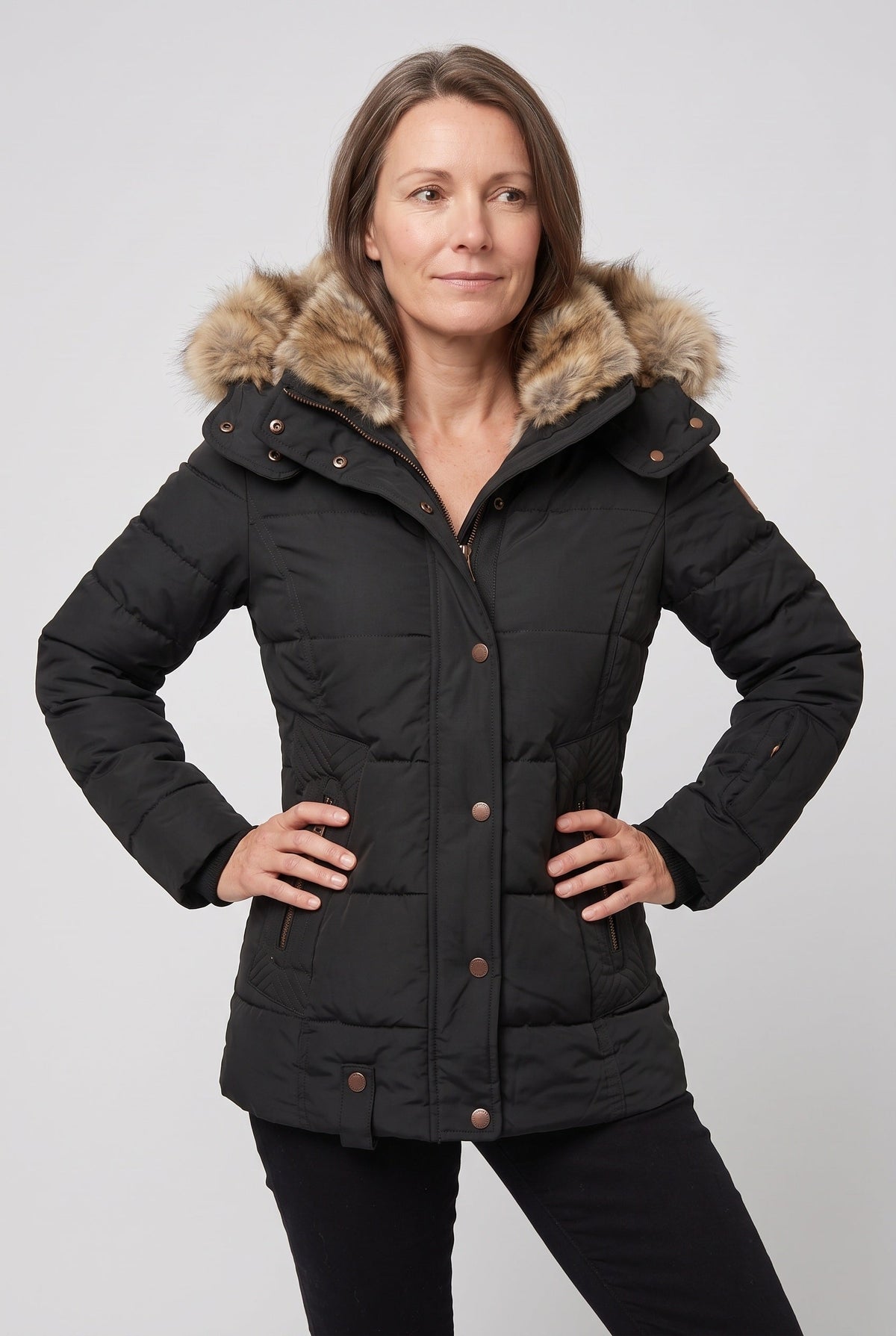 Lara | Timeless Faux Fur Coat Quilted Padded Jacket