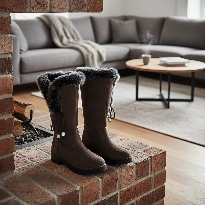 Layla | Chic Fur-Trimmed Knee-High Snow Boots