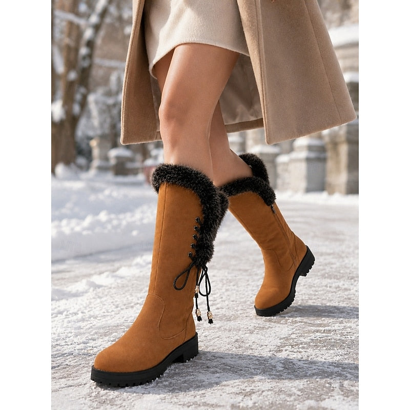 Layla | Chic Fur-Trimmed Knee-High Snow Boots