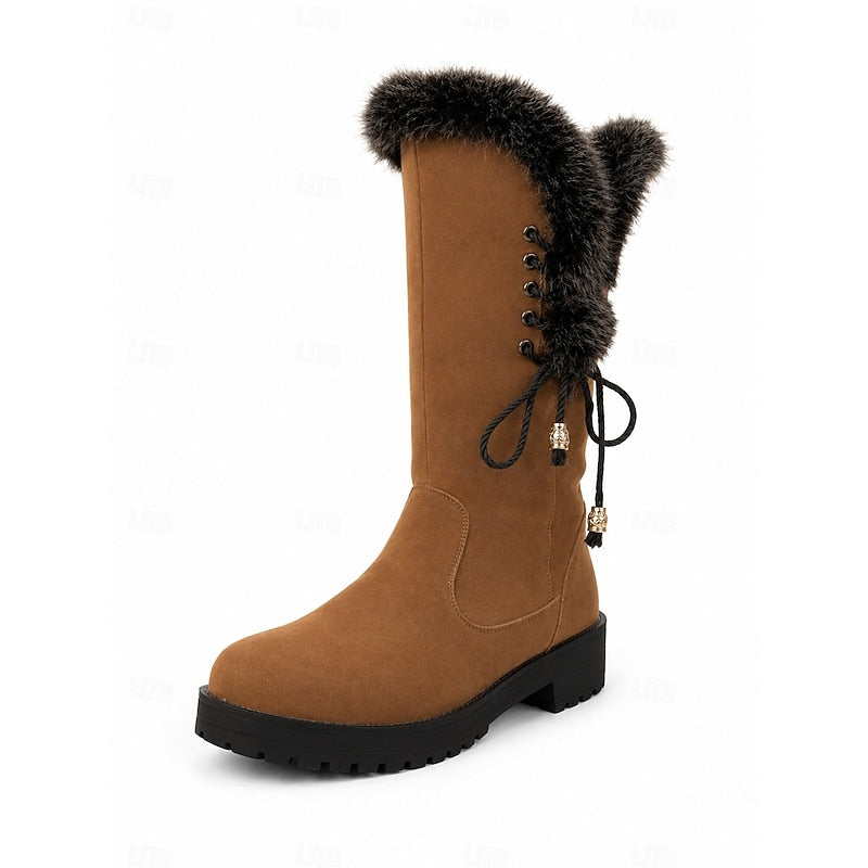 Layla | Chic Fur-Trimmed Knee-High Snow Boots
