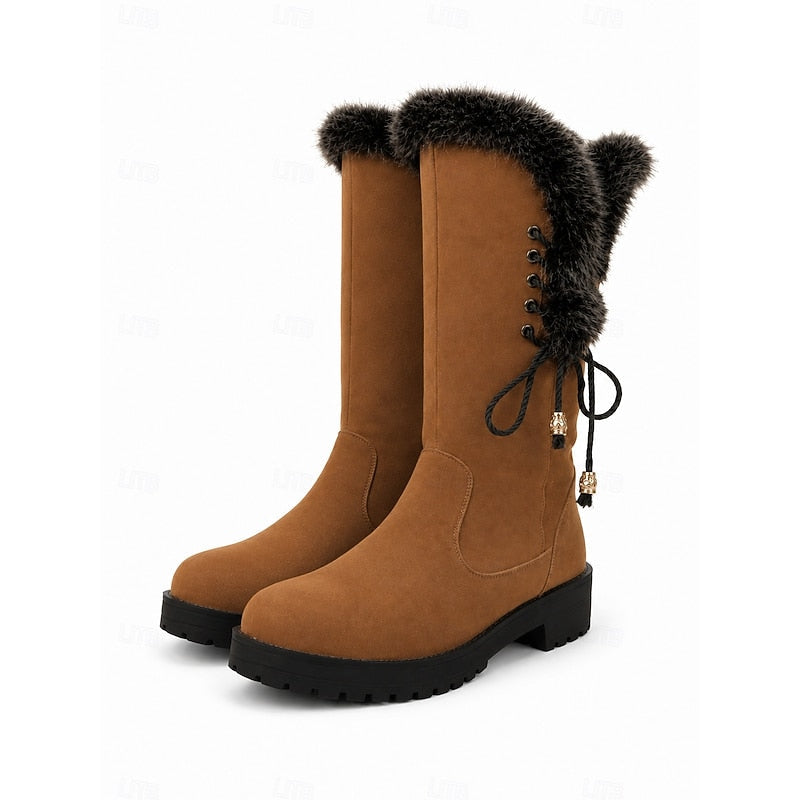 Layla | Chic Fur-Trimmed Knee-High Snow Boots