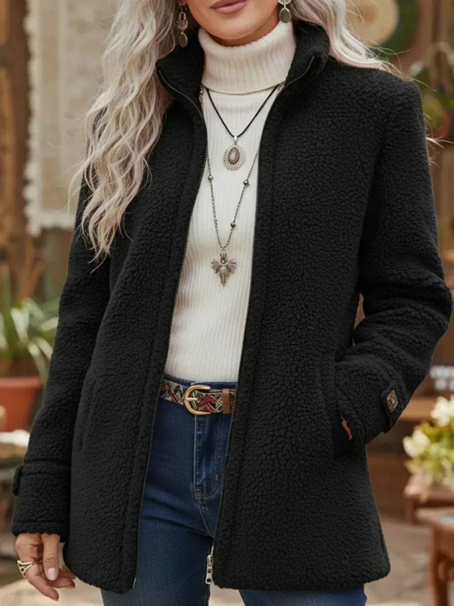 Layla | Refined Teddy Fleece Jacket with Stand Collar