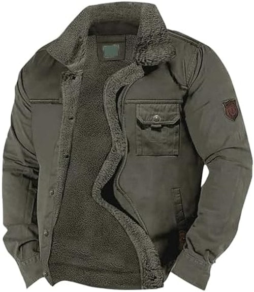 Leo | Relaxed Multi-Pocket Mens Sherpa Jacket