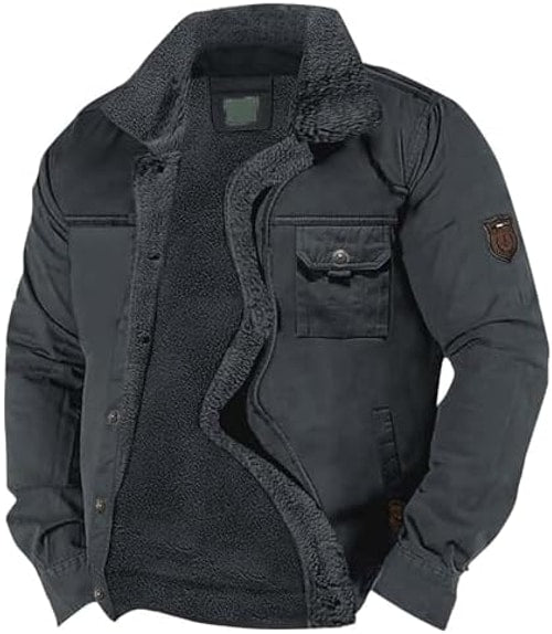 Leo | Relaxed Multi-Pocket Mens Sherpa Jacket