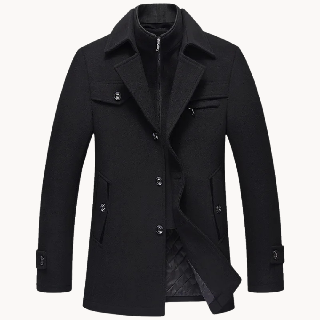 Leo | Stylish Tailored Single-Breasted Mens Overcoat