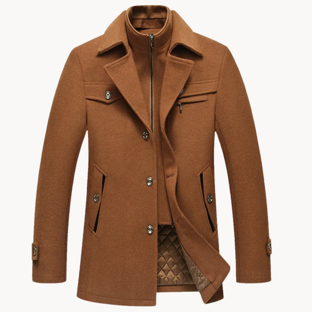 Leo | Stylish Tailored Single-Breasted Mens Overcoat