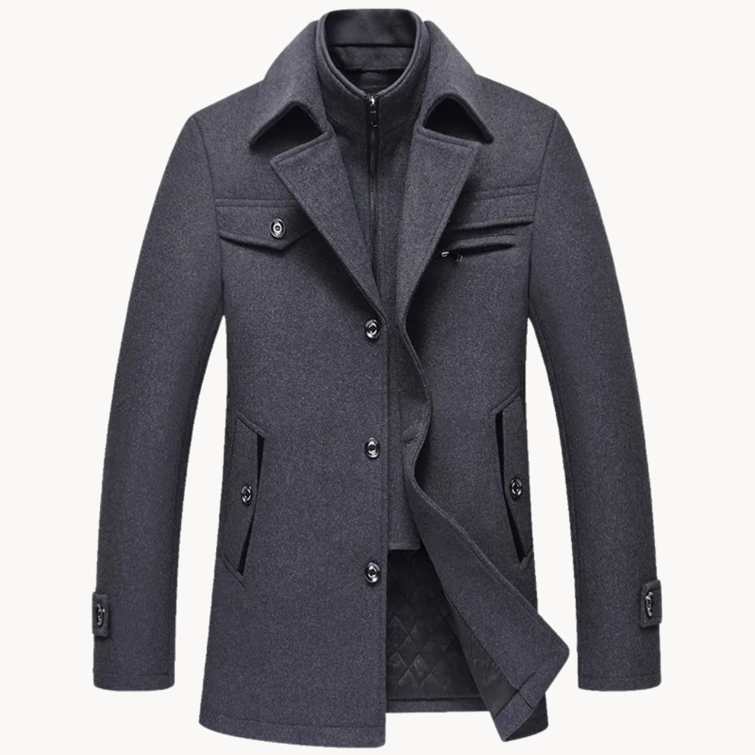 Leo | Stylish Tailored Single-Breasted Mens Overcoat