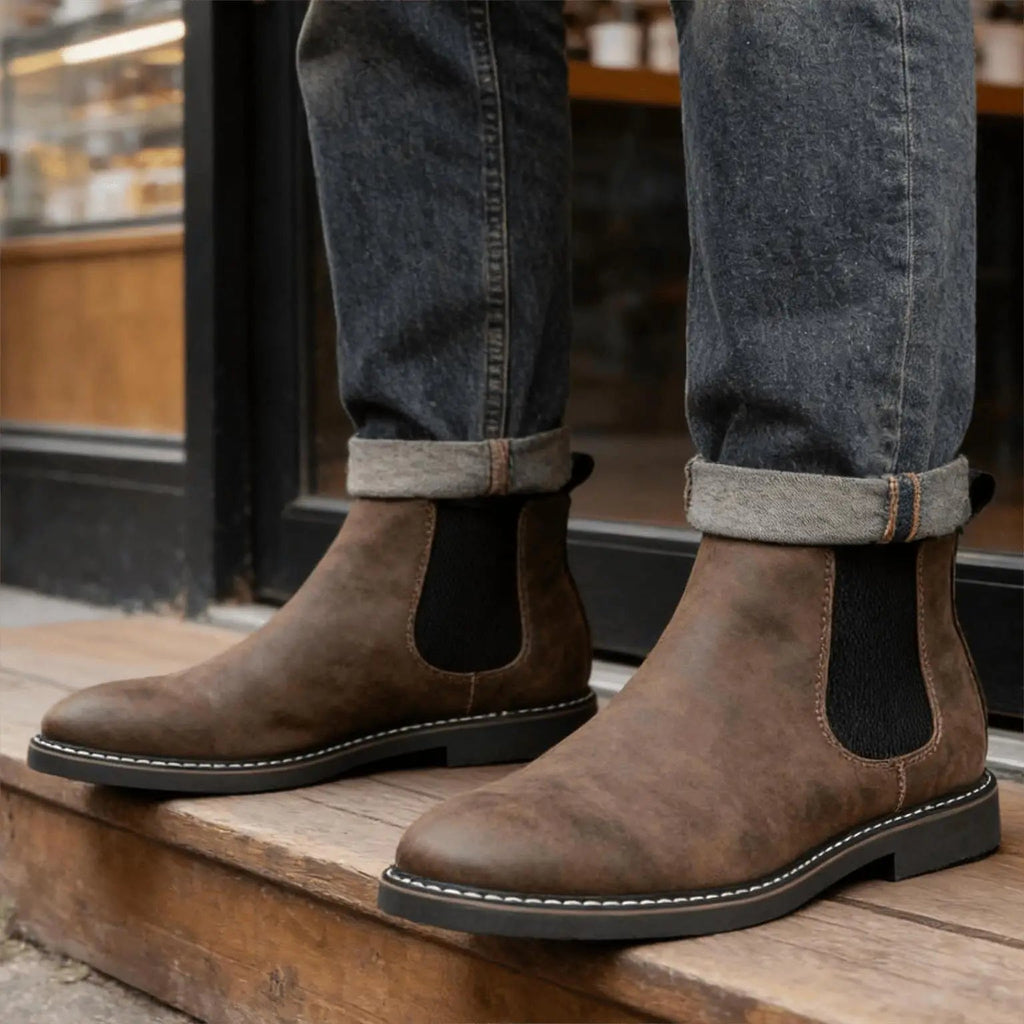 Leo | Timeless Ankle Height Suede-Look Chelsea Boots