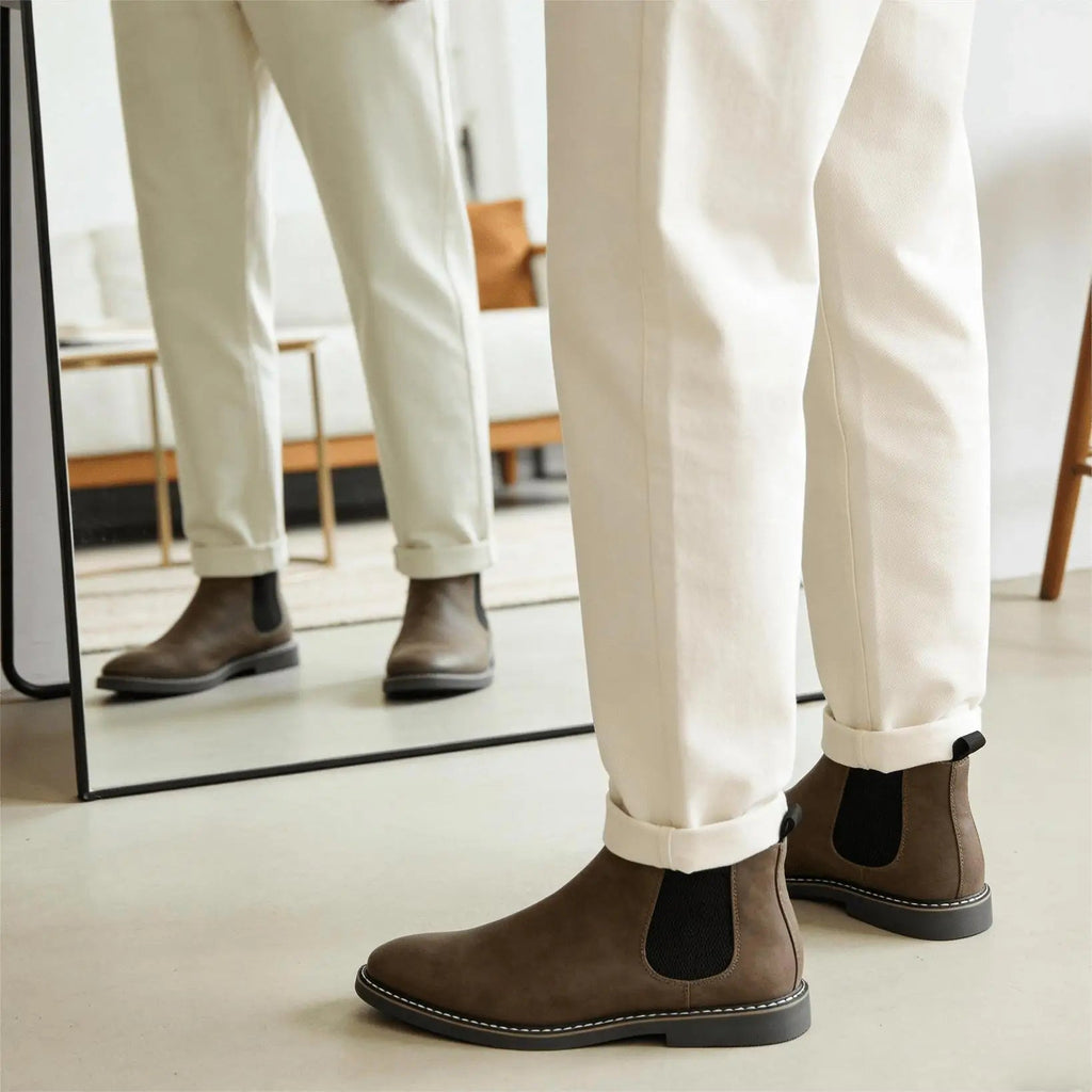 Leo | Timeless Ankle Height Suede-Look Chelsea Boots