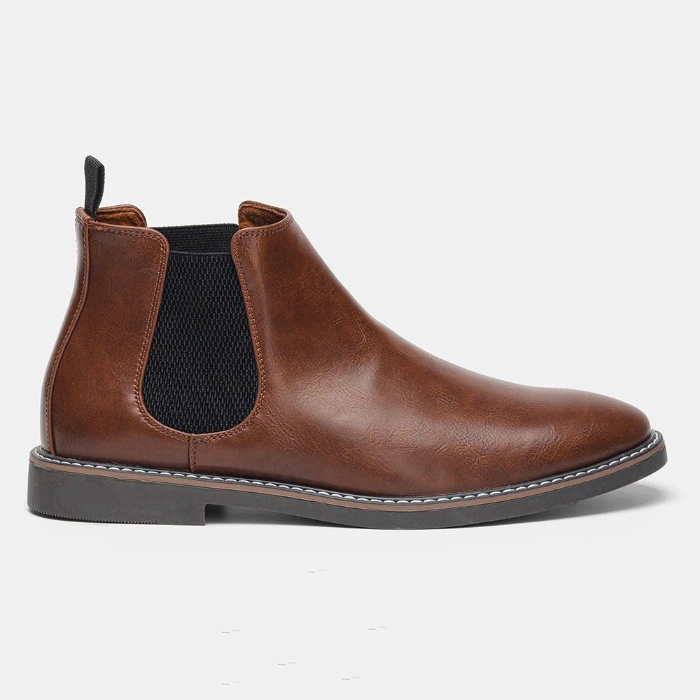Leo | Timeless Ankle Height Suede-Look Chelsea Boots