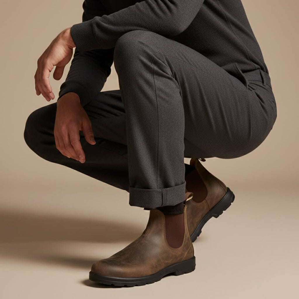 Leo | Weathered Pull-On Chelsea Mens Boots