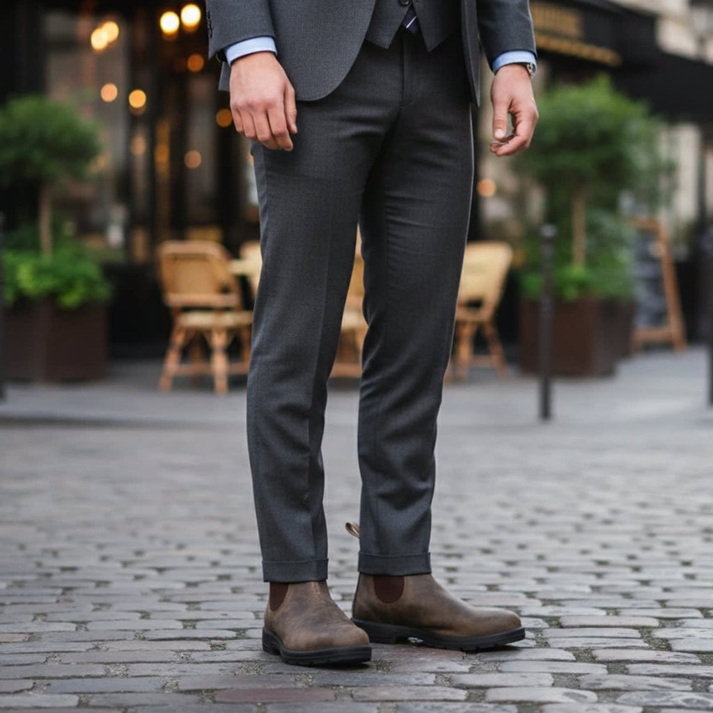 Leo | Weathered Pull-On Chelsea Mens Boots