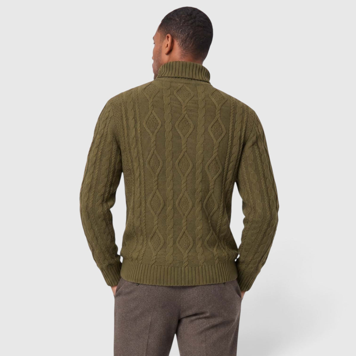 Leon | Cable Roll Neck Mens Knit Jumper