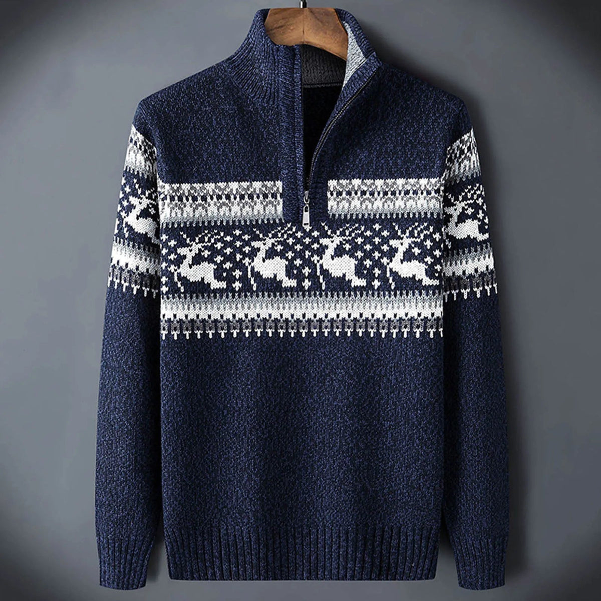 Leon | Fair Isle Half-Zip Mens Christmas Jumper