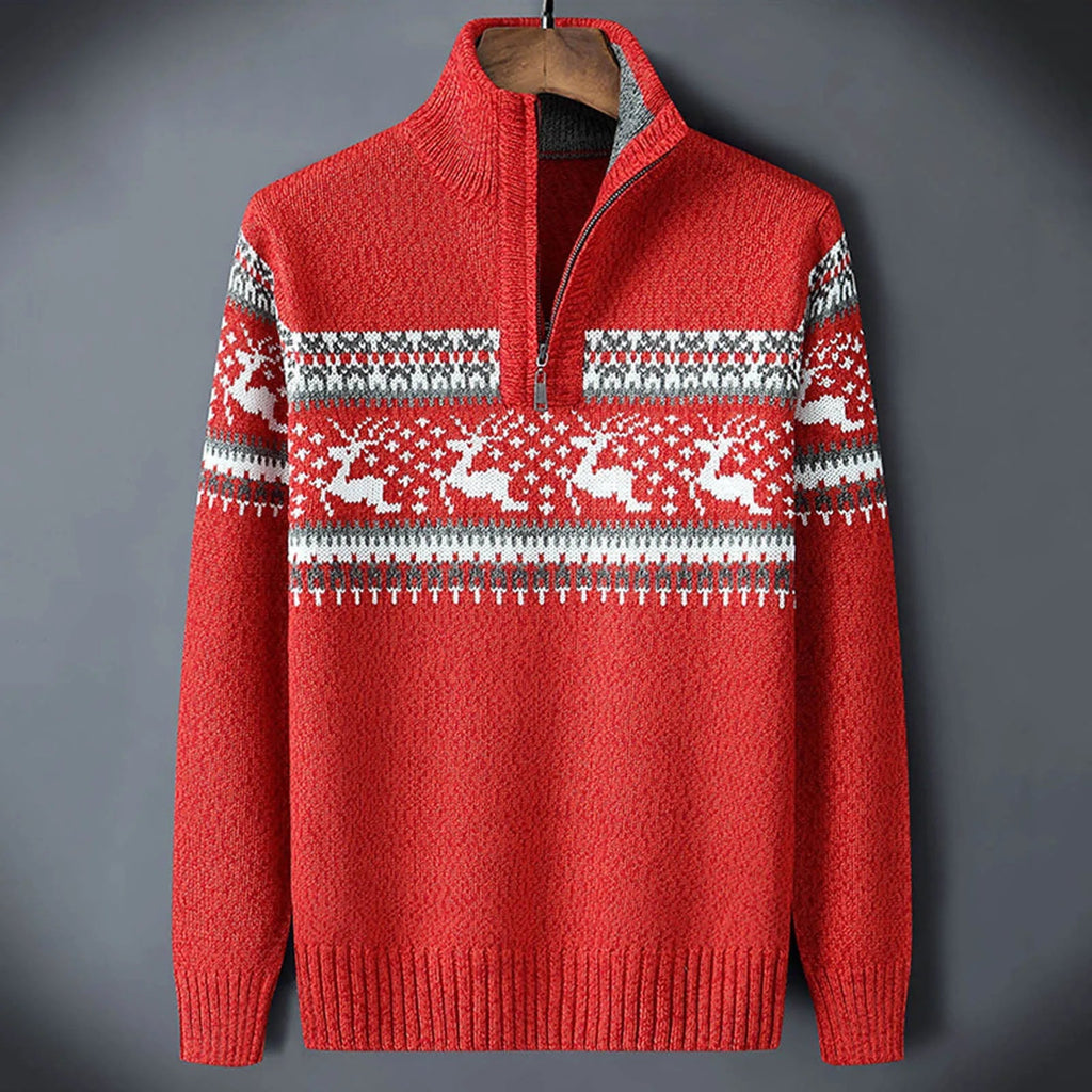 Leon | Fair Isle Half-Zip Mens Christmas Jumper