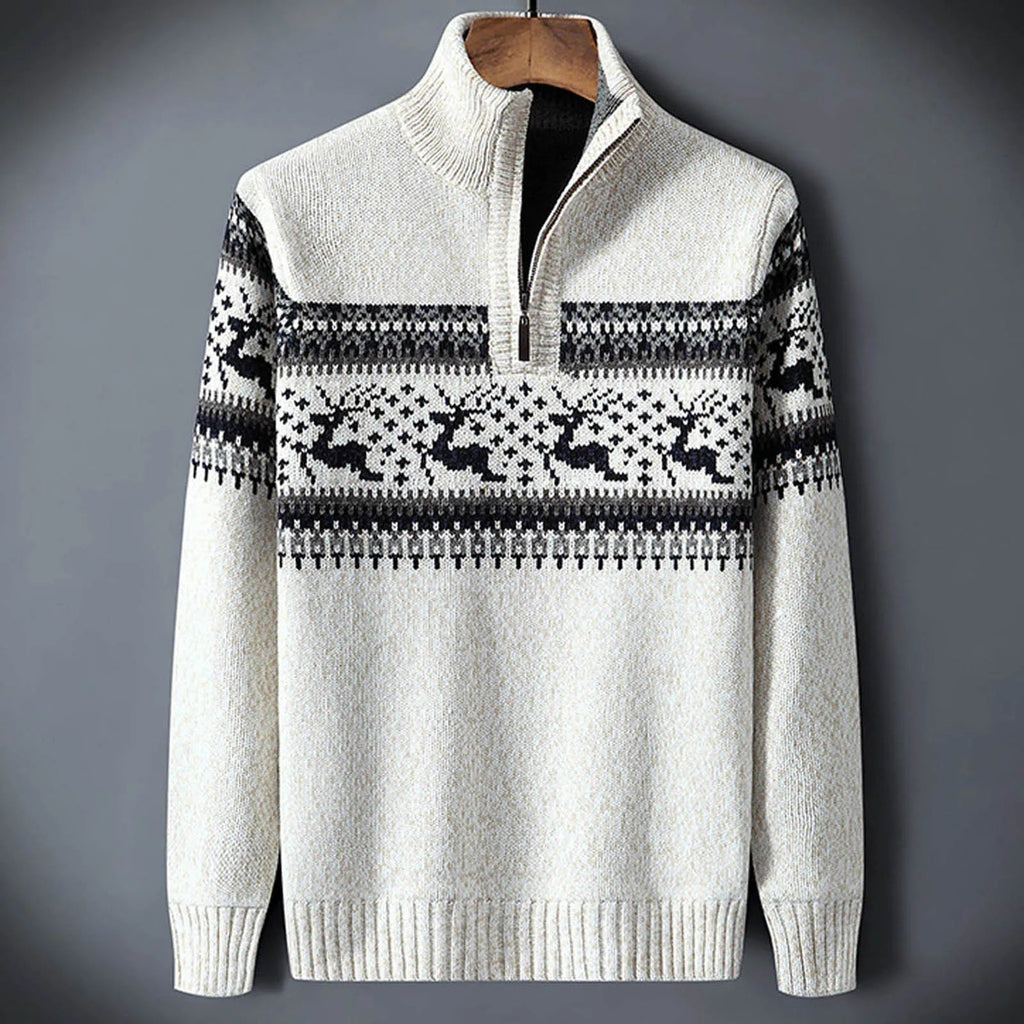 Leon | Fair Isle Half-Zip Mens Christmas Jumper