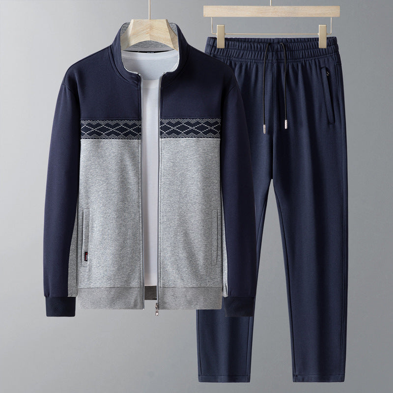 Leon | Sophisticated Colour-Block Zip-Up Tracksuit Set