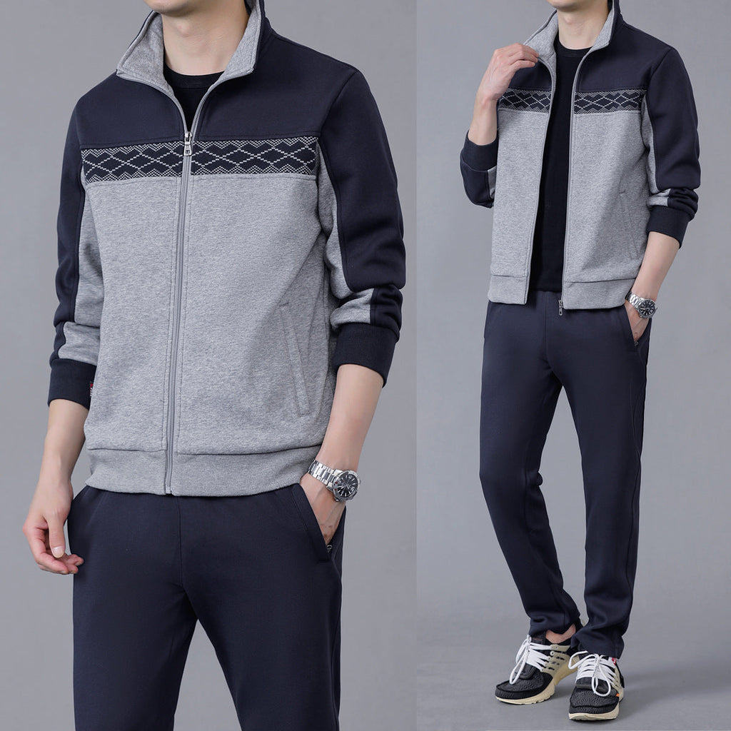 Leon | Sophisticated Colour-Block Zip-Up Tracksuit Set