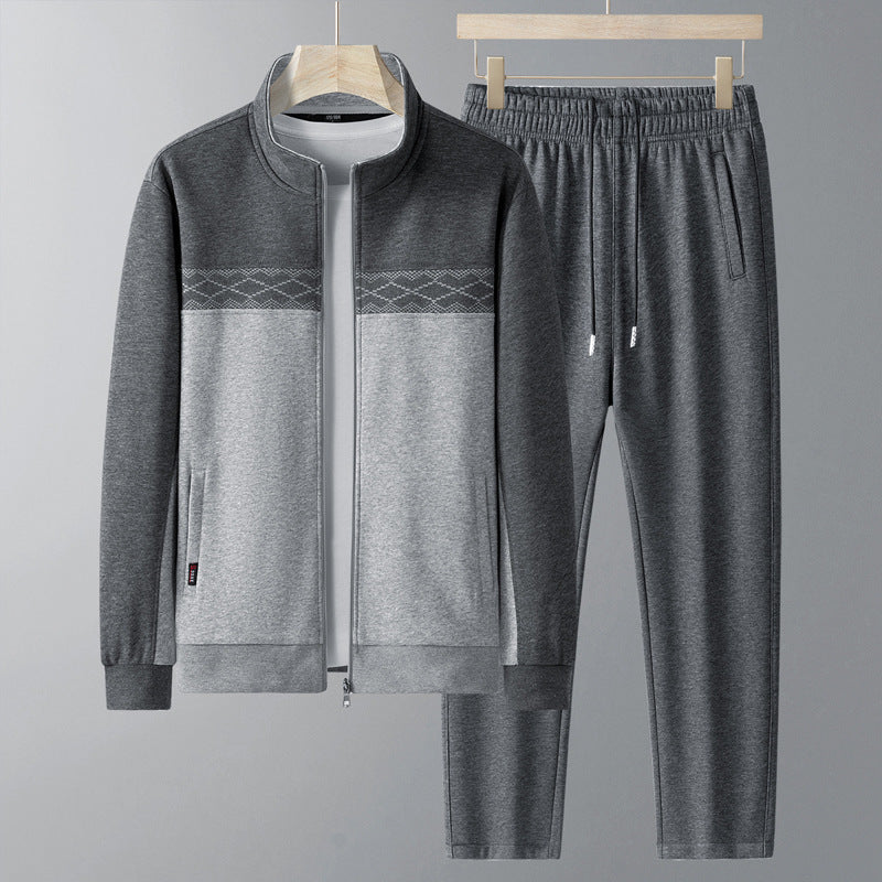Leon | Sophisticated Colour-Block Zip-Up Tracksuit Set