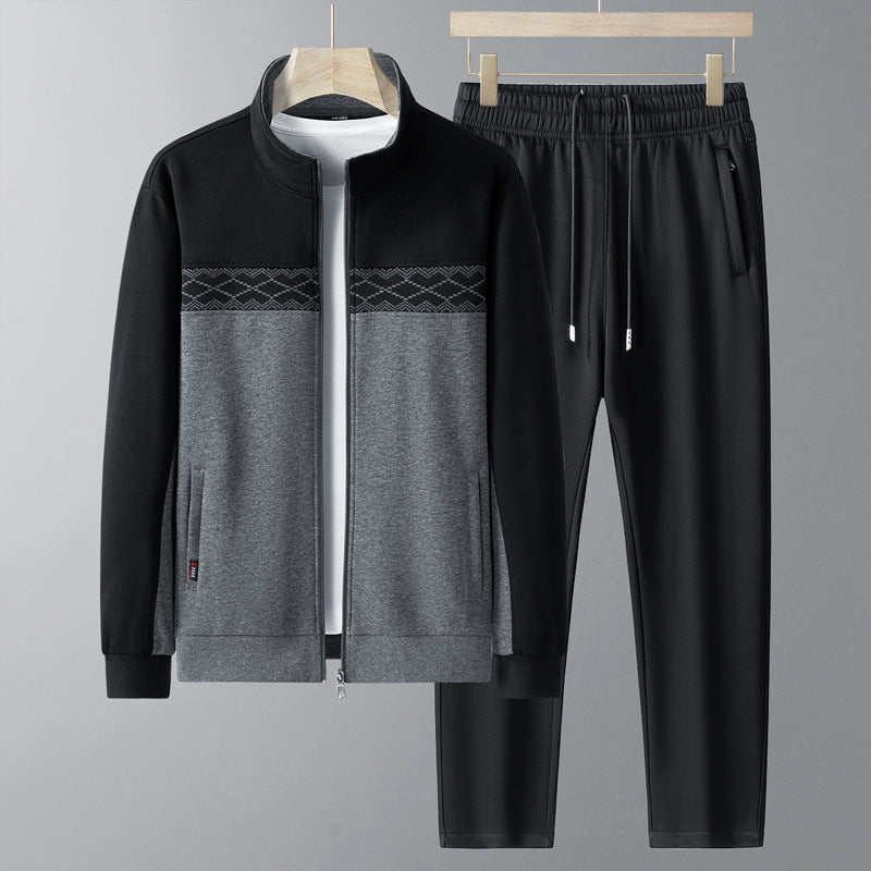 Leon | Sophisticated Colour-Block Zip-Up Tracksuit Set