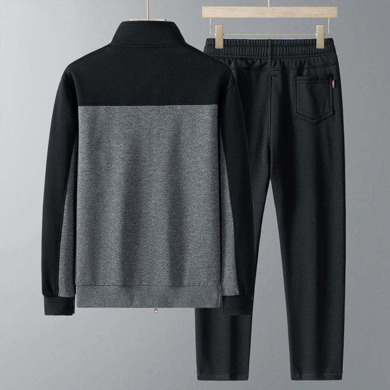 Leon | Sophisticated Colour-Block Zip-Up Tracksuit Set