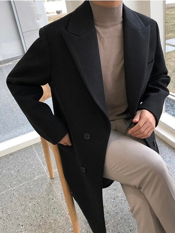 Liam | Timeless Double-Breasted Wool-Look Mens Coat