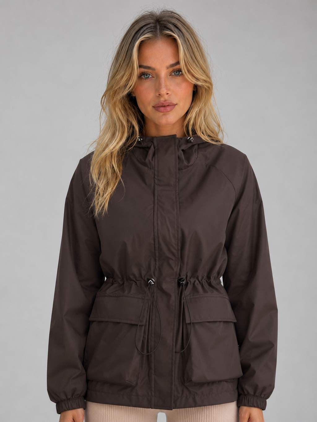 Lily | Polished Hooded Waterproof Jacket with Drawstring Waist