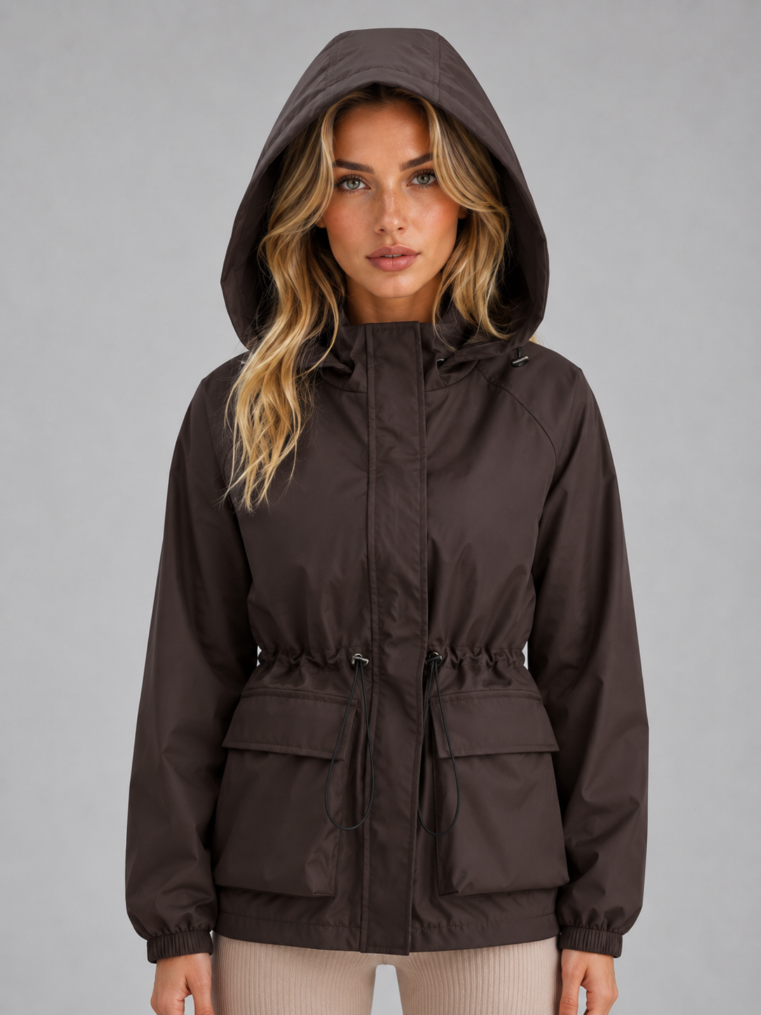 Lily | Polished Hooded Waterproof Jacket with Drawstring Waist