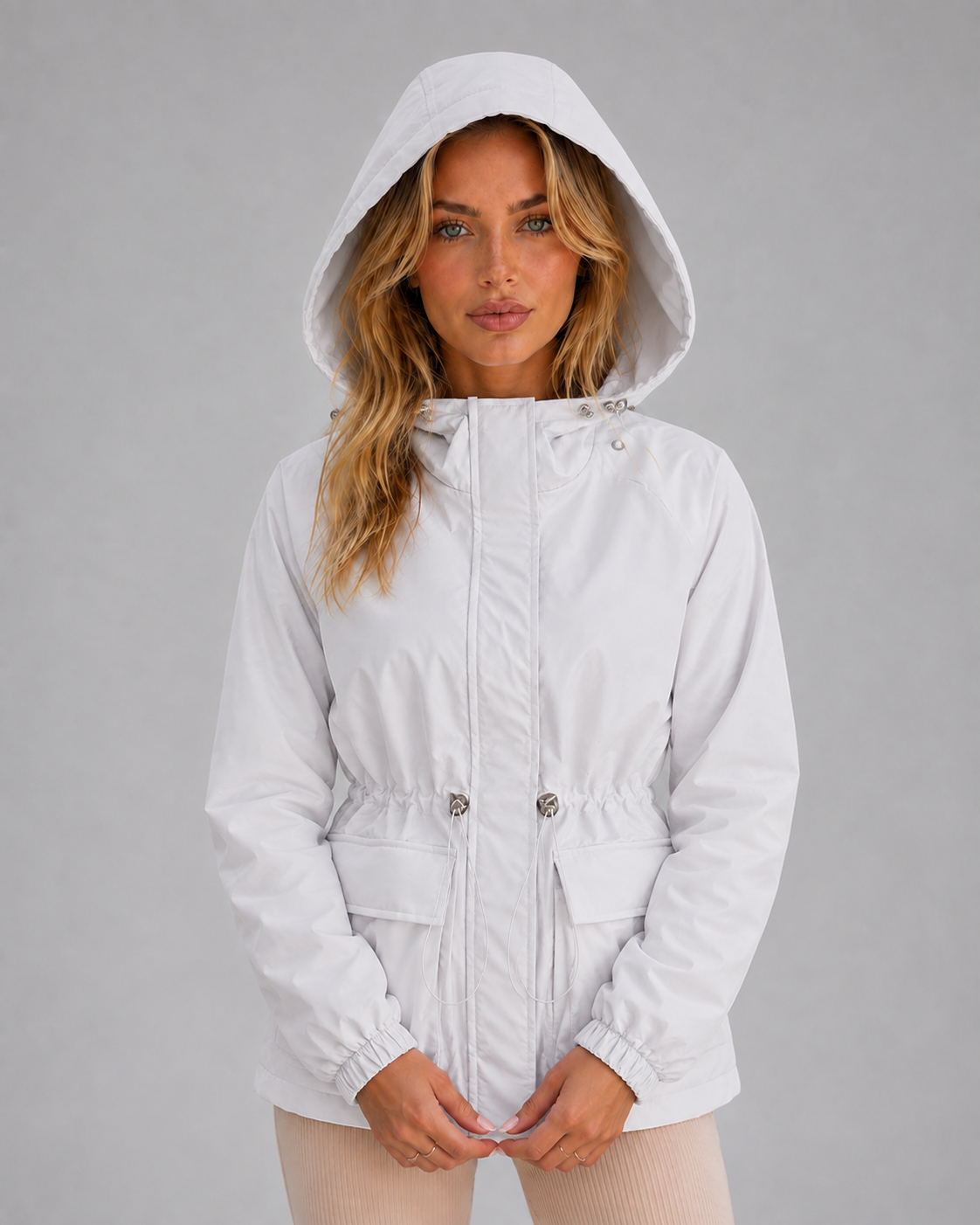 Lily | Polished Hooded Waterproof Jacket with Drawstring Waist