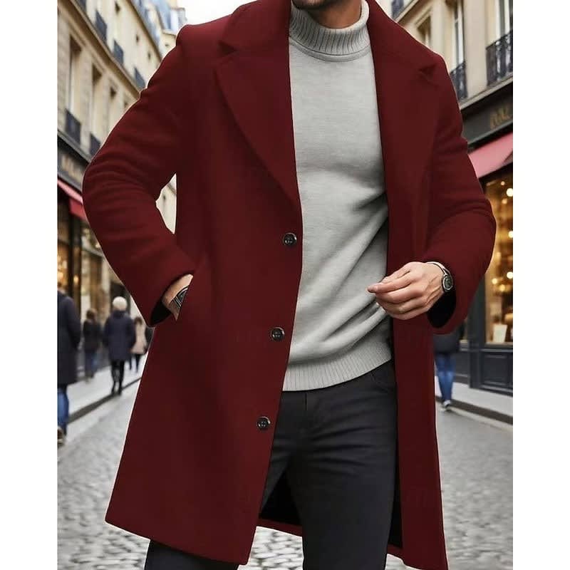 Logan | Effortless Single Breasted Long Mens Coat