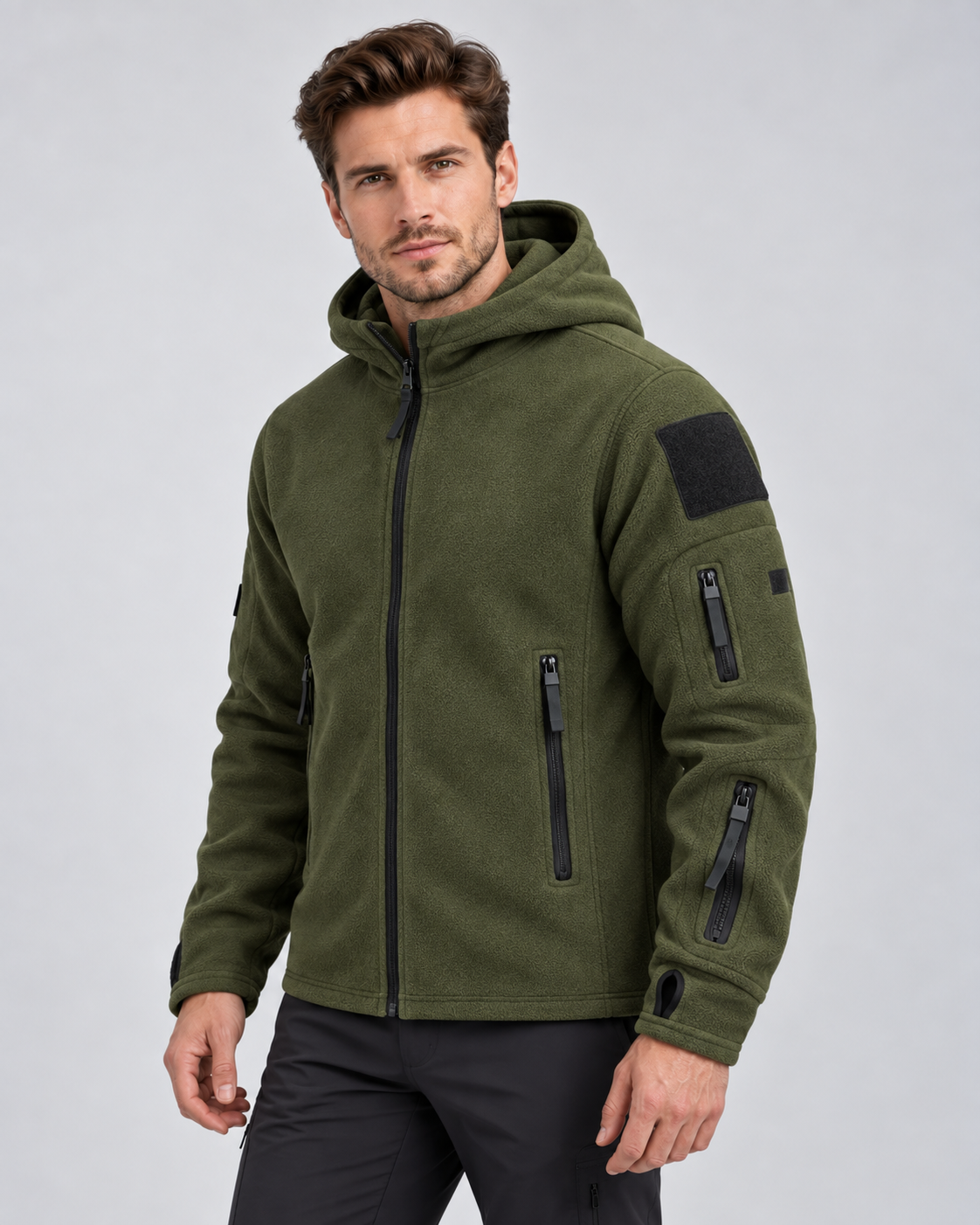 Logan | Hooded Full Zip Mens Fleece Jacket