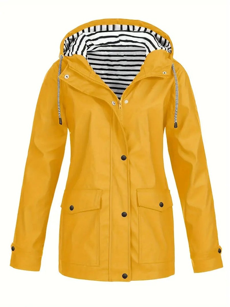 Lola | Chic Hooded Waterproof Jacket with Striped Lining