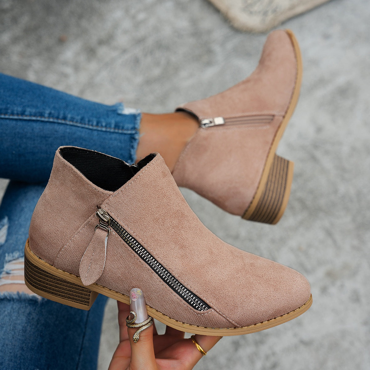 Lola | Refined Side-Zip Ankle Boots for Women