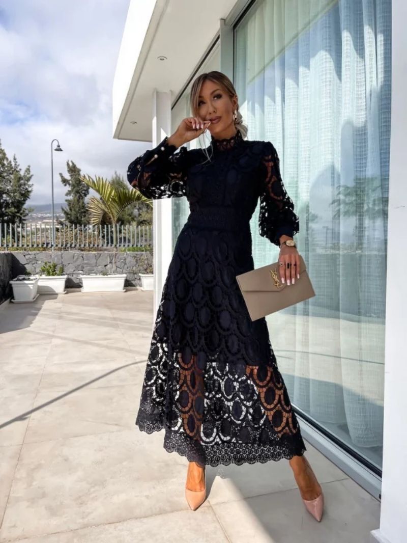 Lottie | Timeless Lace Long Sleeve Christmas Dress