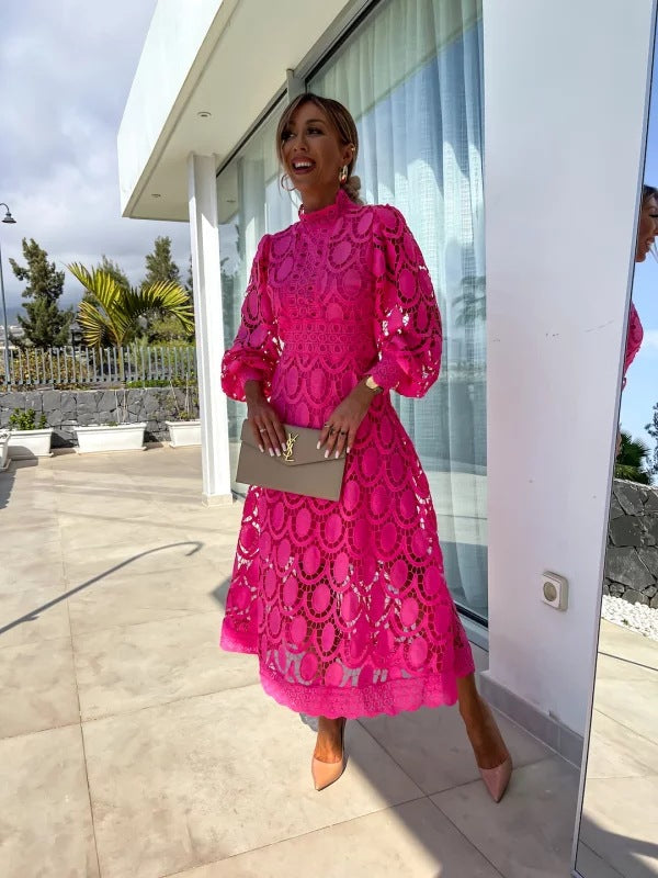 Lottie | Timeless Lace Long Sleeve Christmas Dress