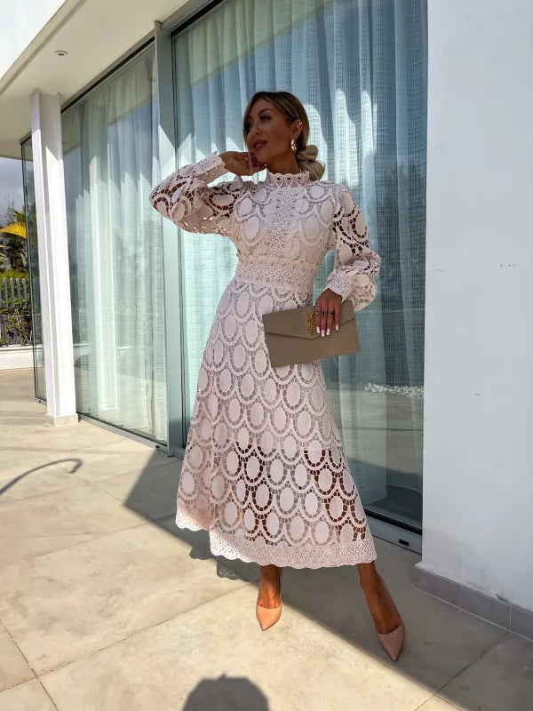 Lottie | Timeless Lace Long Sleeve Christmas Dress
