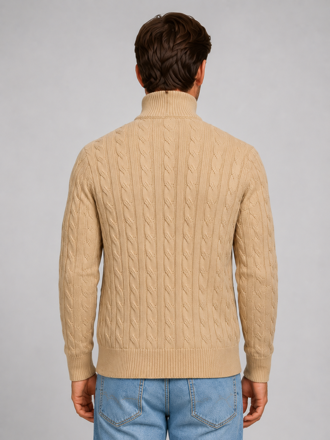 Louie | Quarter Zip Funnel Neck Mens Knit Jumper