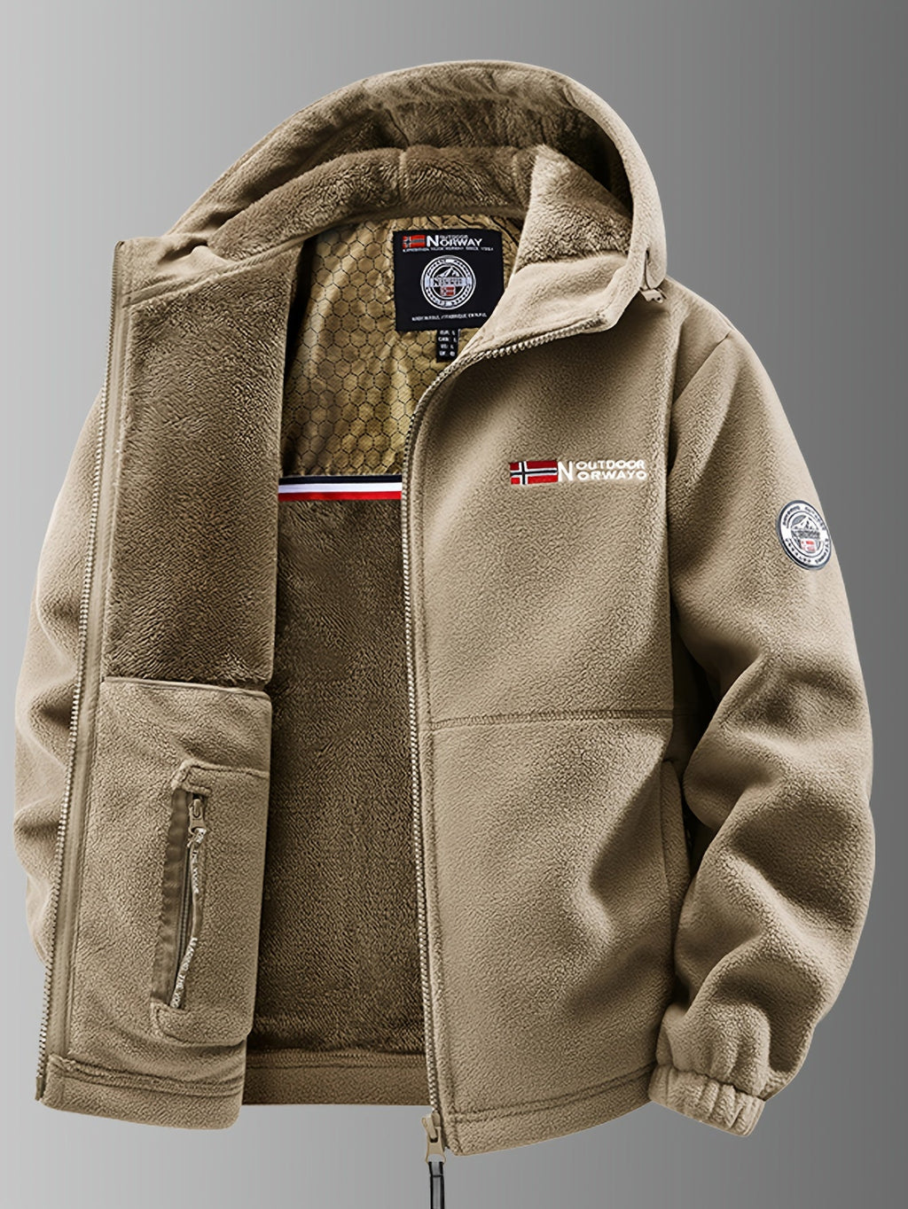 Louie | Relaxed Hooded Full Zip Mens Fleece Jacket