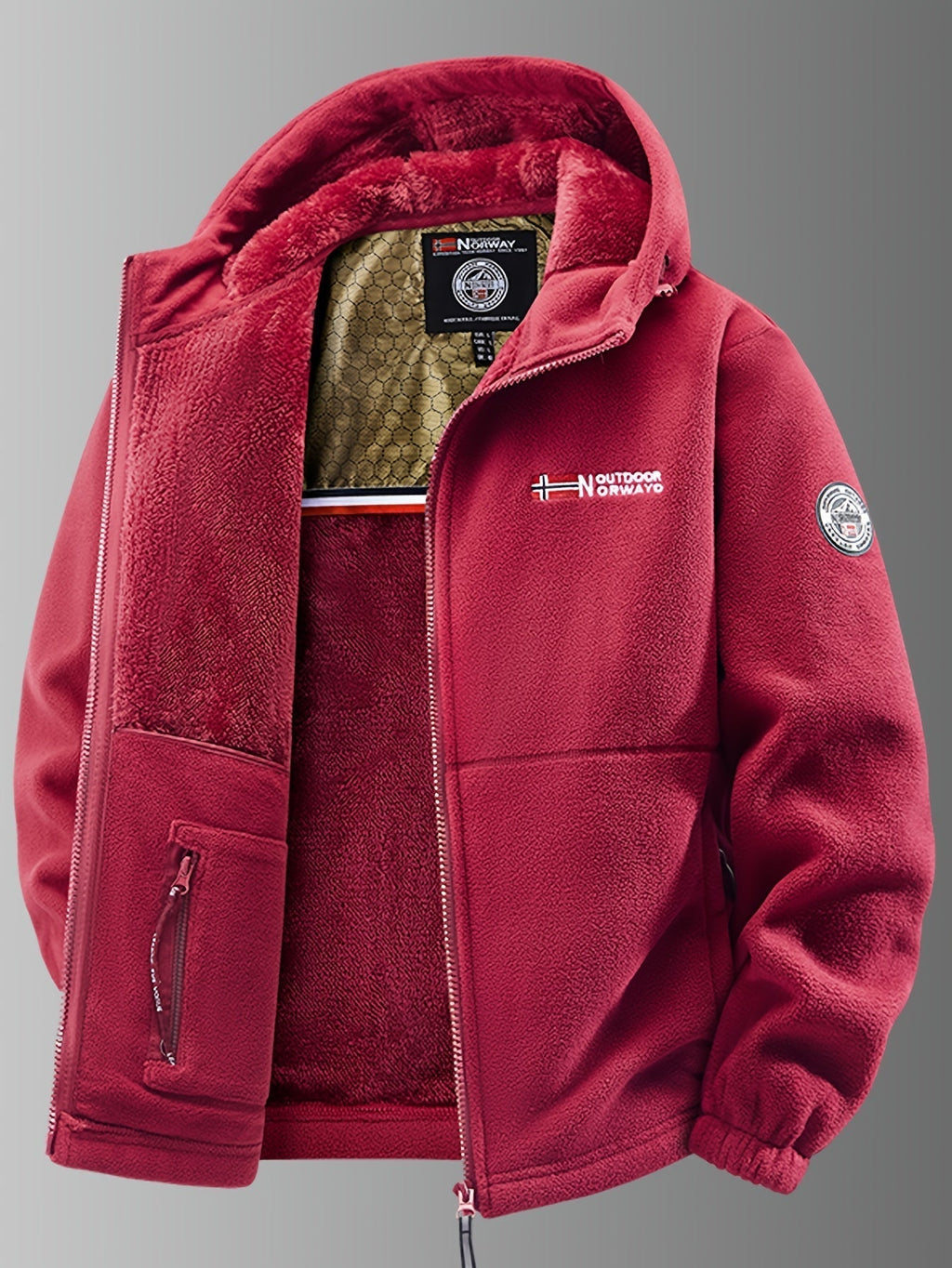 Louie | Relaxed Hooded Full Zip Mens Fleece Jacket