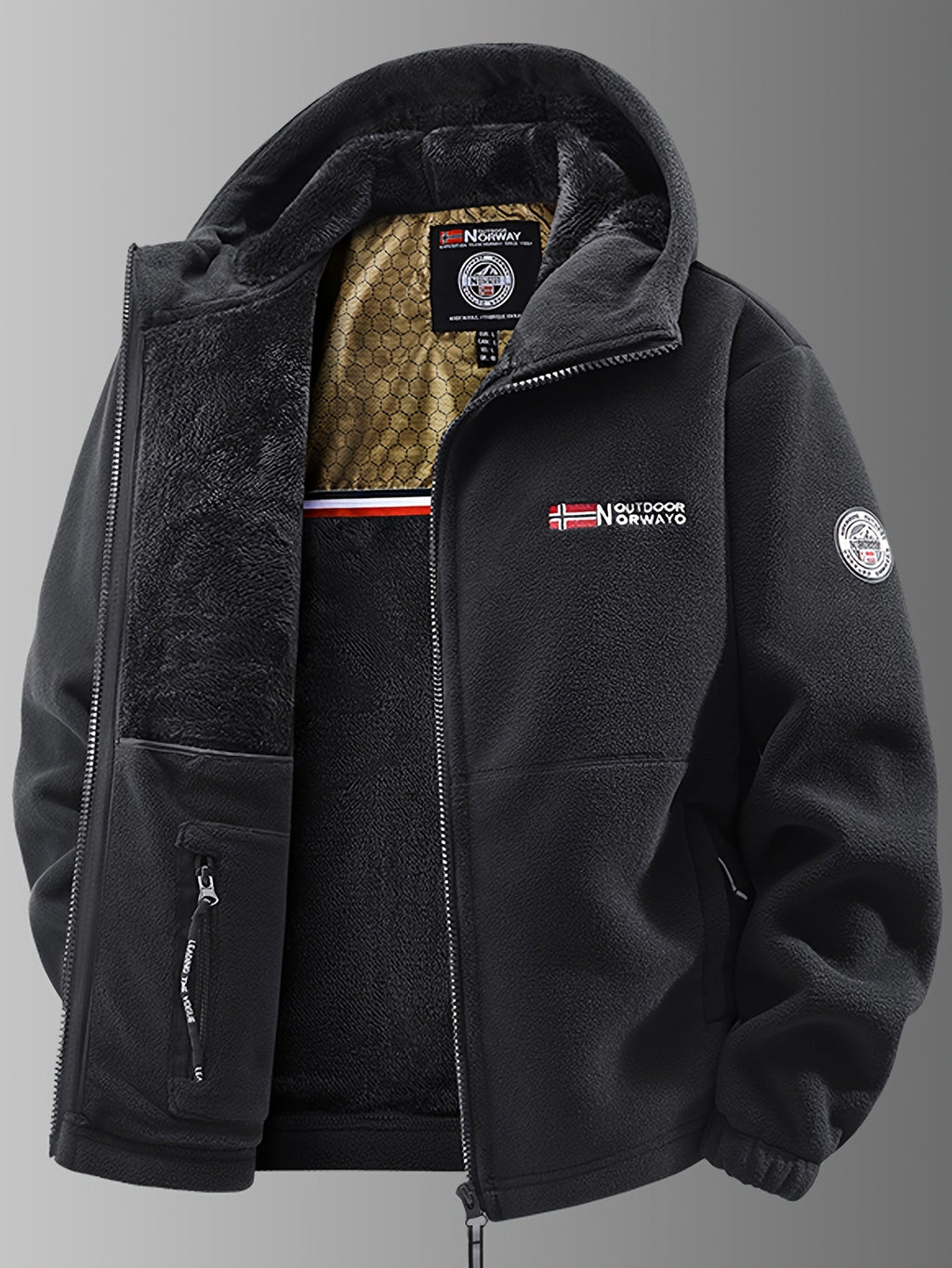 Louie | Relaxed Hooded Full Zip Mens Fleece Jacket