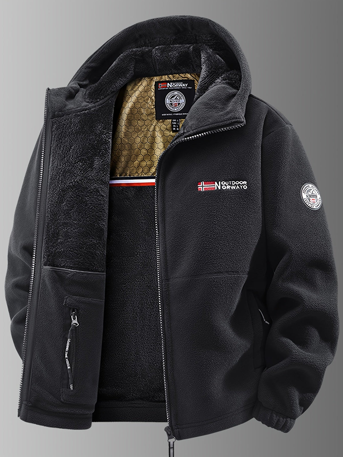 Louie | Relaxed Hooded Full Zip Mens Fleece Jacket