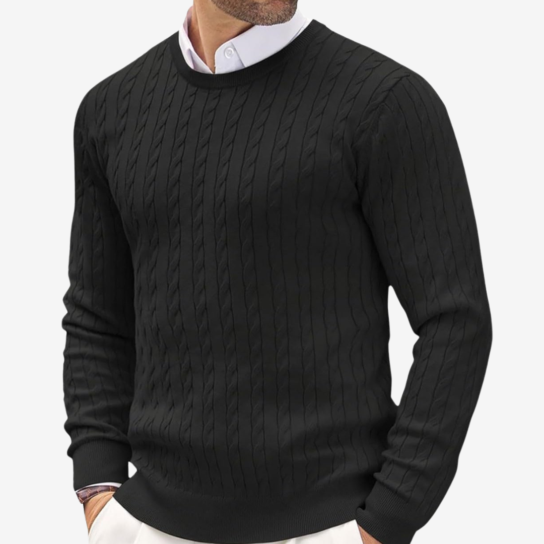 Louis | Cable Knit Crew Neck Mens Knit Jumper