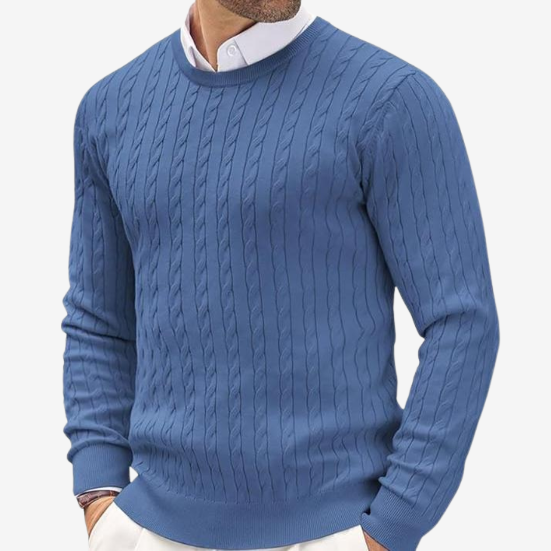 Louis | Cable Knit Crew Neck Mens Knit Jumper