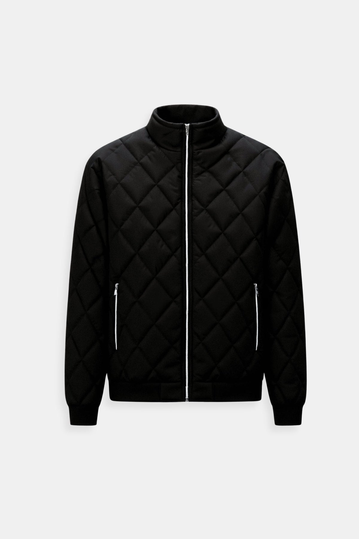 Luca | Cosy Diamond Quilted Jacket with Stand Collar