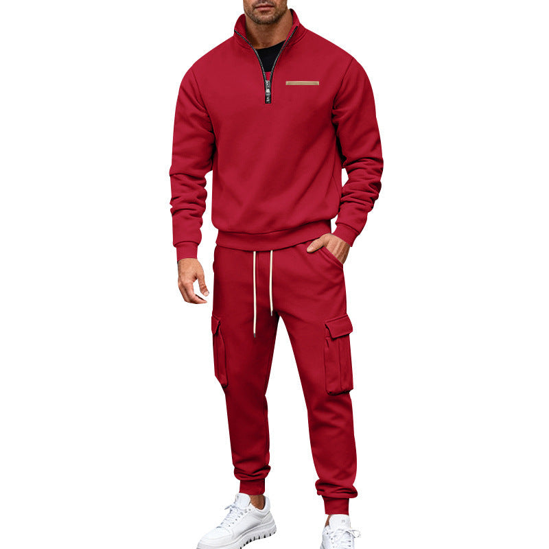 Luca | Effortless Zip-Neck Cargo Jogger Tracksuit
