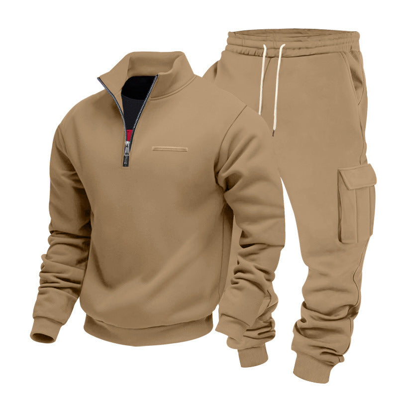 Luca | Effortless Zip-Neck Cargo Jogger Tracksuit