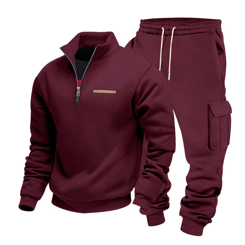 Luca | Effortless Zip-Neck Cargo Jogger Tracksuit